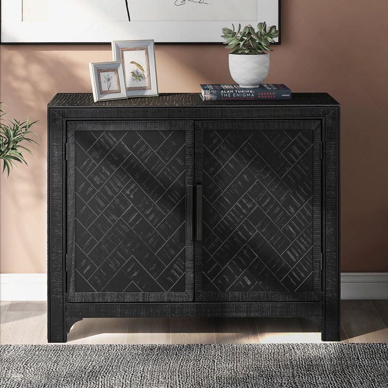 U_STYLE 40'' Modern Cabinets with Unique Design Doors with 1 Adjustable Shelves