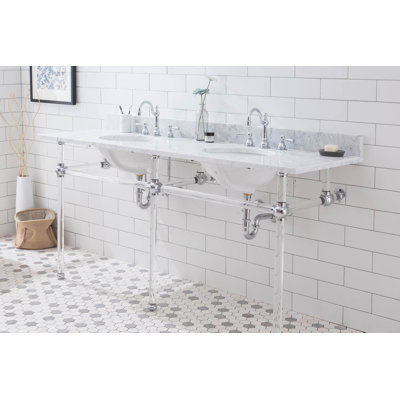 Ensemble de meuble-lavabo ovale avec robinet et trop-plein Empire Stone