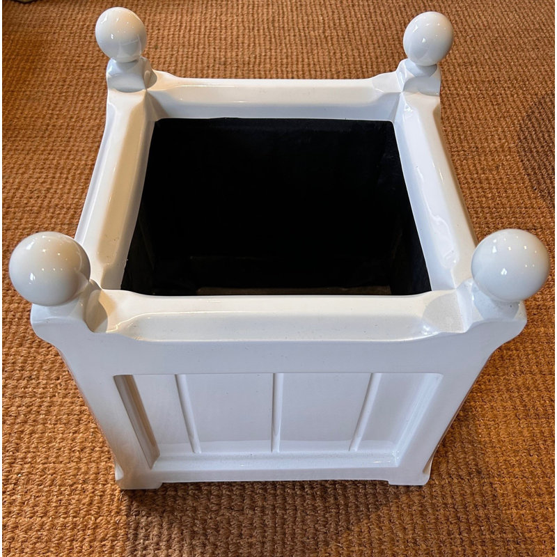 Pendle Fiberglass Window Box Planter, 35cm H x 38cm W x 38cm D, White