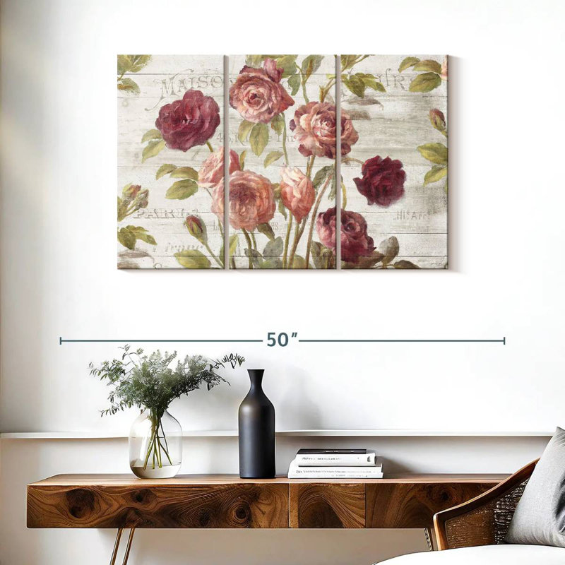 Harnek French Roses I, H 24 po x l 38 po