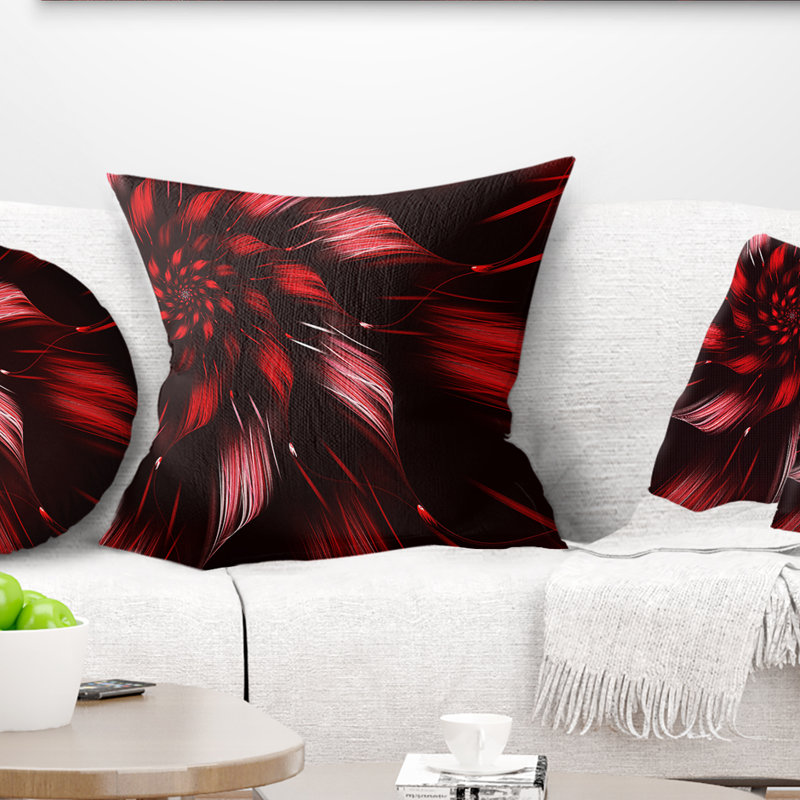 Multicolor Symmetrical Fractal Flower - Floral Printed Pillow, 18" x 18", Throw Pillow