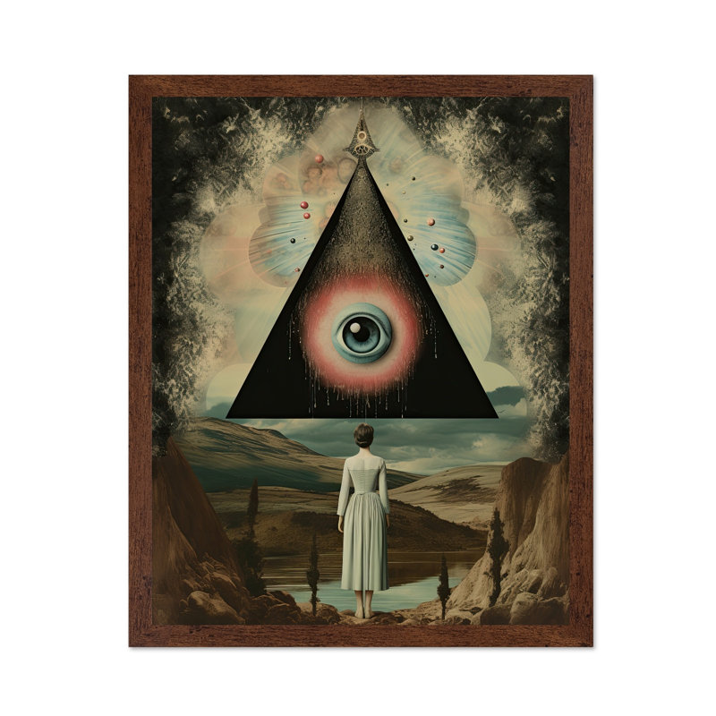Œil psychédélique de la Providence, Black Framed, Canvas, 12"H x 16"W