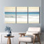 Ensemble de 3 tableaux abstraits sur toile représentant des vagues océaniques