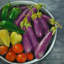 Bol de légumes - reproduction encadrée avec passe-partout pour la décoration intérieure