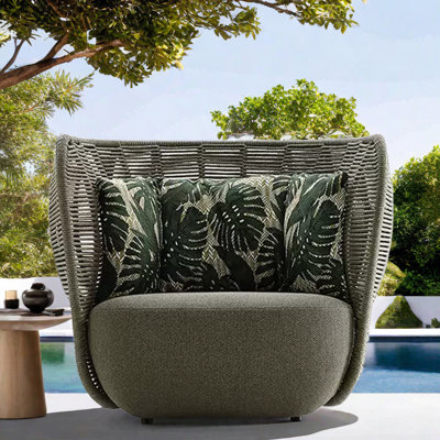 Chaise longue d'extérieur en tissu tressé