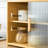 Small Bamboo Kitchen Cabinet, 3-Tier Sliding Door Pantry Sideboard with Adjustable Shelf-1985434292