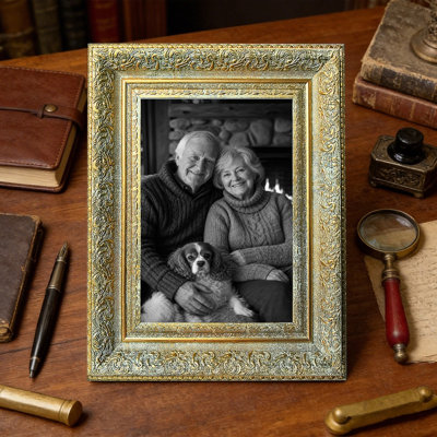 11" x 14" Antique Gold 3 PCS Polished Picture Frame for Travel Memory Display
