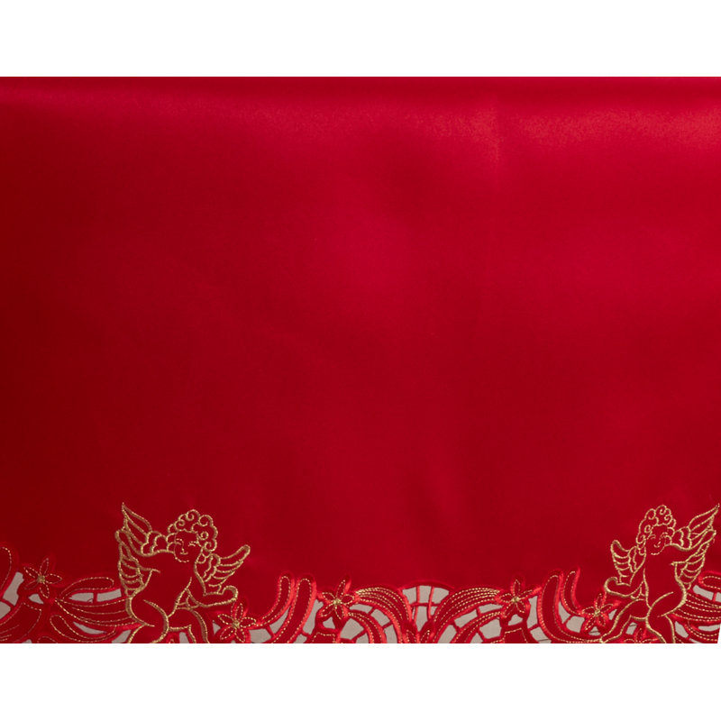 Tryston Cupid Design Tablecloth, 84" x 65", Red