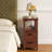 End Table with Charging Station, Nightstand Bedside Table with 2 Drawers for Living Room, Bedroom, Walnut-466981126