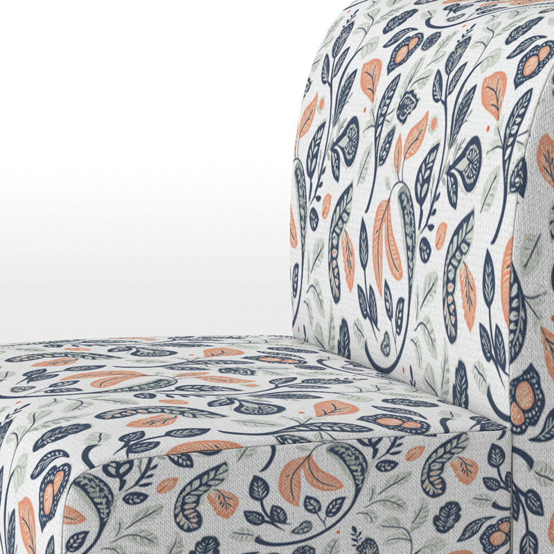 Fauteuil d'appoint Boho - Botanical Paisley Orange, Pantoufle sans accoudoirs