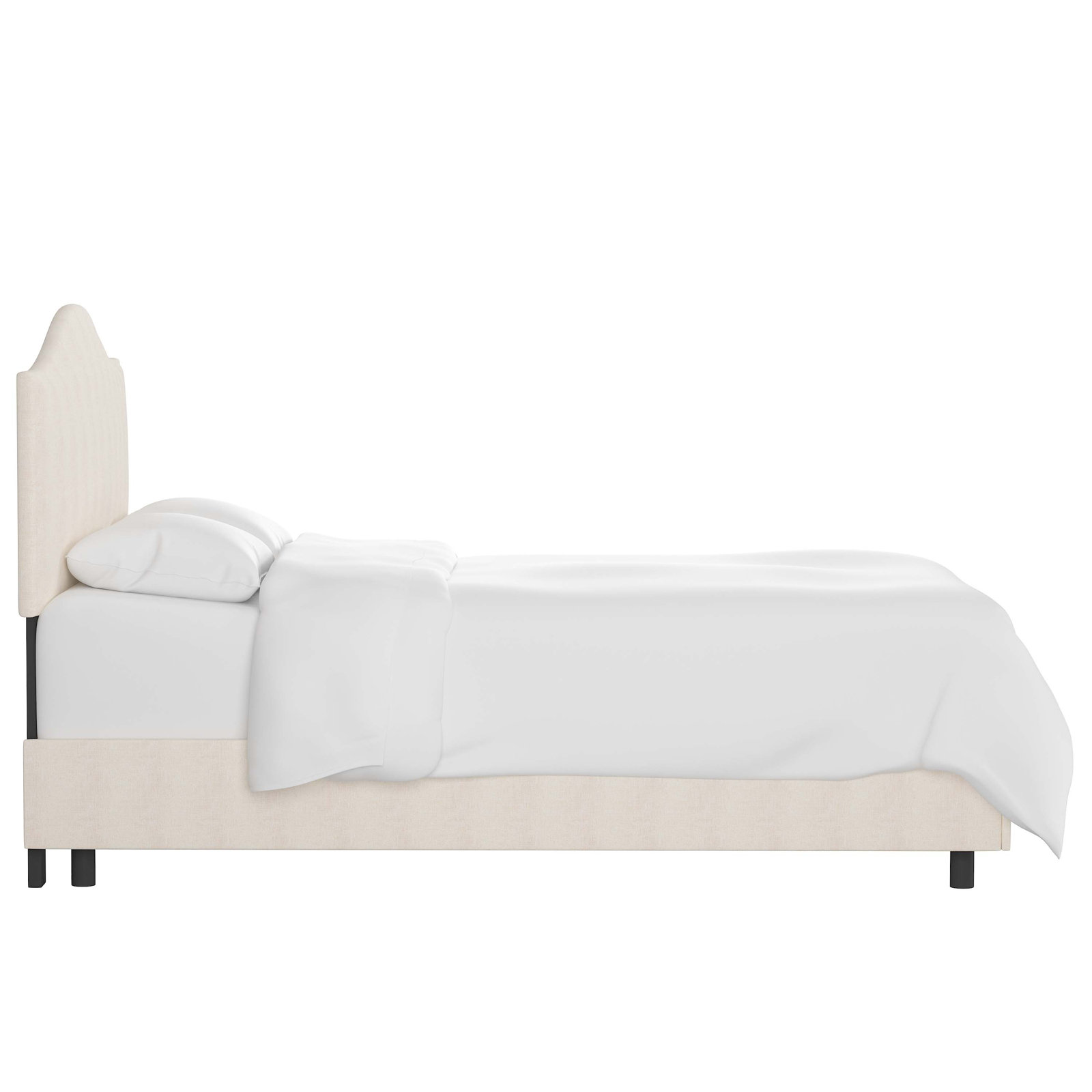 Morris Upholstered Standard Bed, Twin, Zuma White Textured Linen