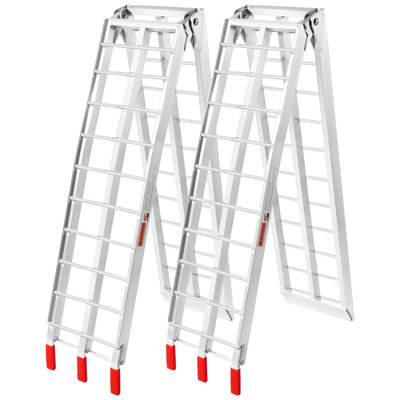 Rampes en aluminium, rampes de chargement pliables de 1500 lb pour le lit des camionnettes, rampe de remorque avec sangles de charge pour vélo de terre, UTV, VTT, camions, tondeuses à gazon, souffleuse à neige, remorque de chargement, l 89 po x l 12 po, 2 pièces