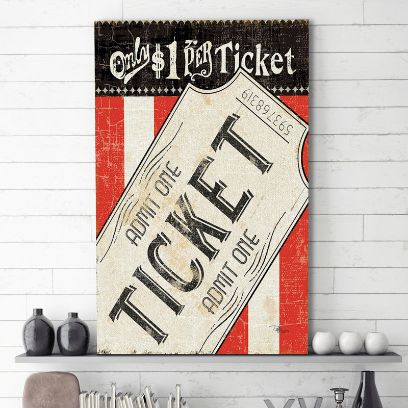 Impression sur toile tendue movie ticket, H 30 po x l 18 po