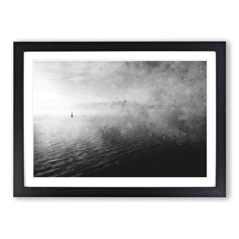 Sailing Boat Vol.2 - Picture Frame Graphic Art, 27cm H x 36cm W x 2cm D, Black Framed
