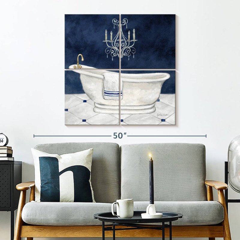 Kerrick Navy Blue Bath I, 32'' H x 32'' W
