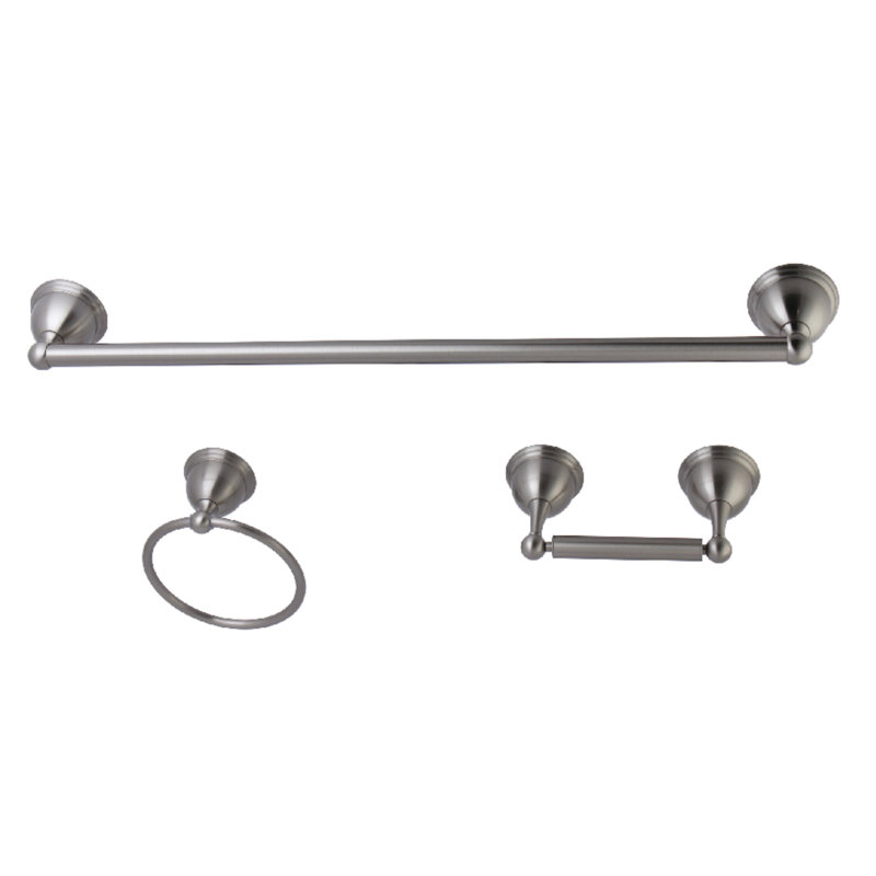 Ensemble de quincaillerie de salle de bain 3 pièces Kingston, Nickel brossé
