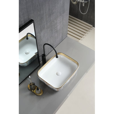 Wenty 15.7'' Ceramic Rectangular Bathroom Sink
