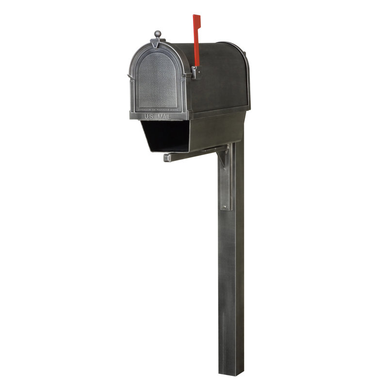 Aluminum Post Mounted Mailbox with Magnetic Closure