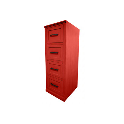 Modern Solid Wood 4 Drawer File Cabinet