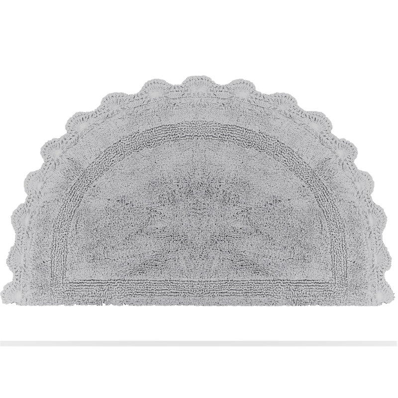 Cotton Non-Slip Bath Rug, Silver