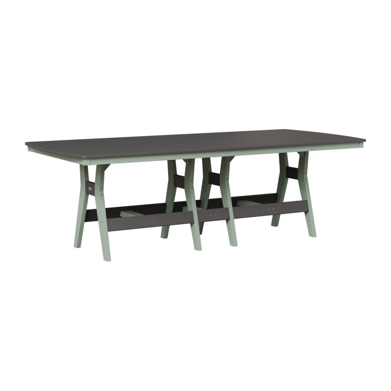 Table rectangulaire à hauteur de comptoir 96 po Berlin Gardens Harbor, Gris fumée, Écume de mer, écume de mer