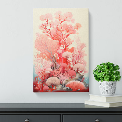 Coral Colour Field - Wrapped Canvas