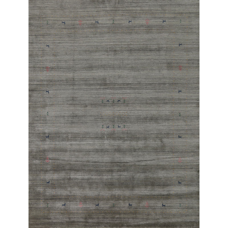 Tapis gris / vert / gris Gabbeh