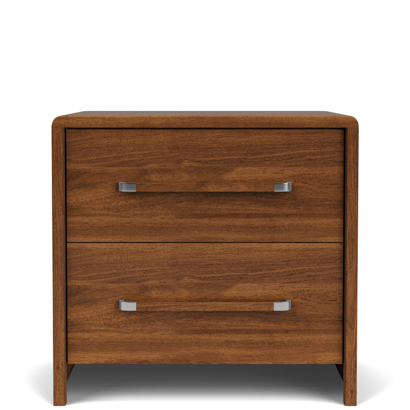 Table de chevet 2 tiroirs Ini - brun