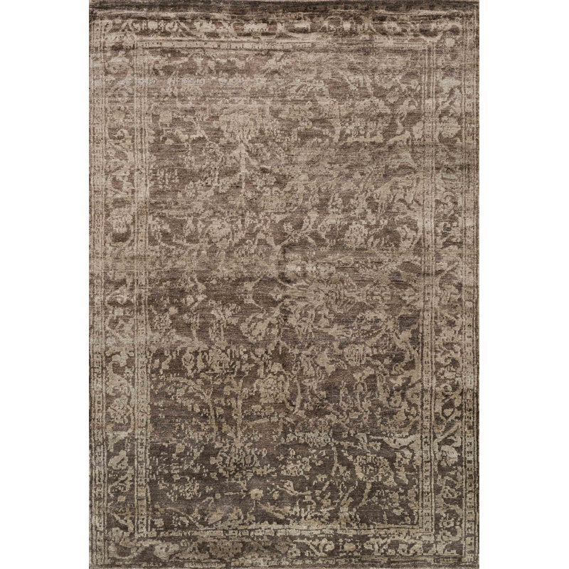 Viscose Oriental Indoor Rug, Rectangle 5'6" x 8'6"