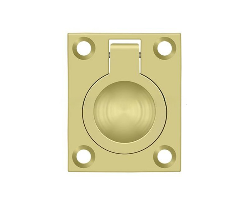 Deltana FRP175U26 Flush Ring Pull, 1-3/4" x 1-3/8" in Polished Chrome, Polished Brass