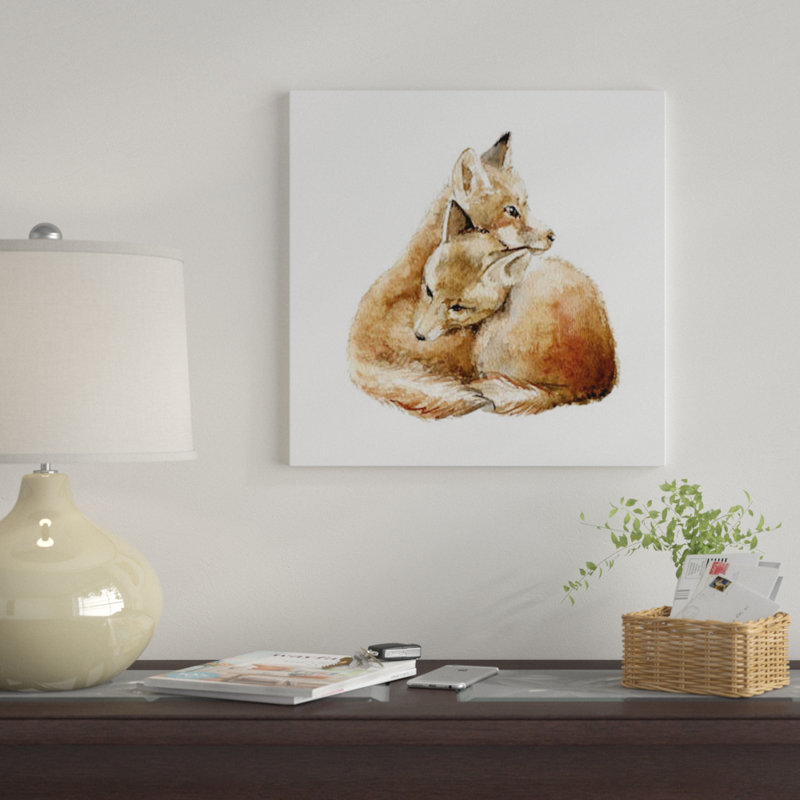 « se blottir foxes », art sur toile, H 12 po x l 12 po x P 0,75 po, Toile tendue