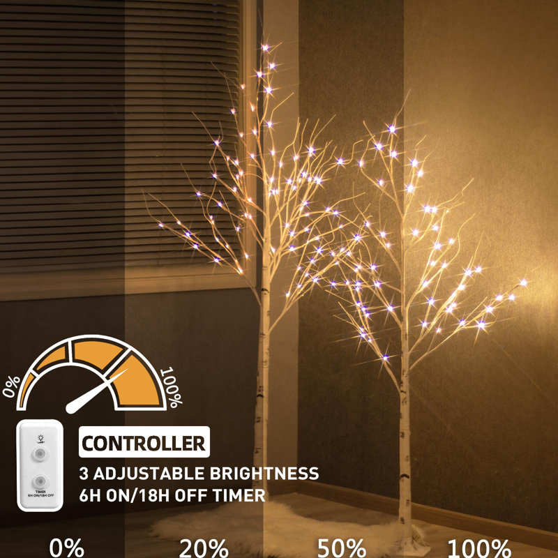 Prelit Birch Tree Light Set