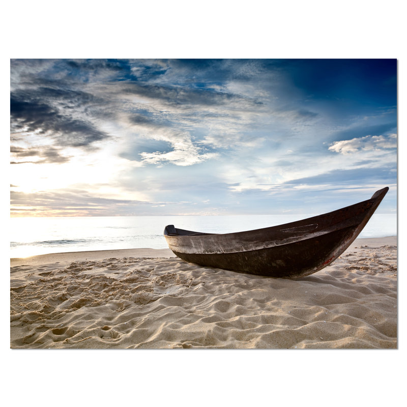 Vieux bateau de pêcheur - reproduction de photo sur toile tendue, H 20 po x l 20 po x P 1 po