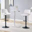 Ensemble de 2 tabourets de bar pivotants réglables en cuir de polyuréthane blanc avec repose-pieds-1500973404