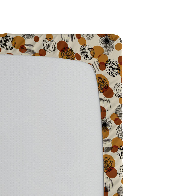 Drap-housse Ambesonne, Drap-housse grand, Ambre, cannelle, beige / géométrique
