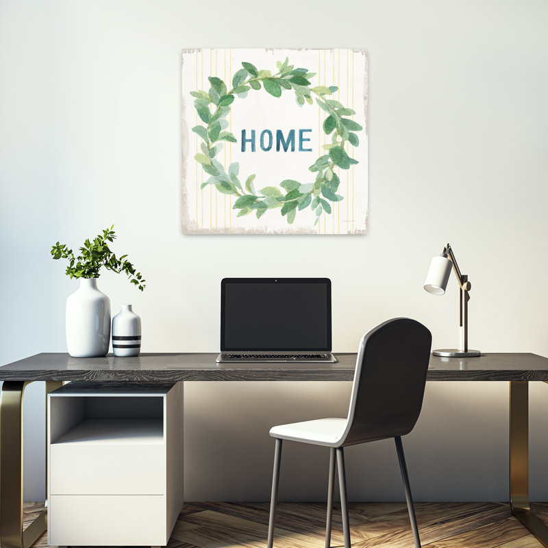 Contemporain Floursack Home Vii avec art chalet bleu, H 18 po x l 18 po