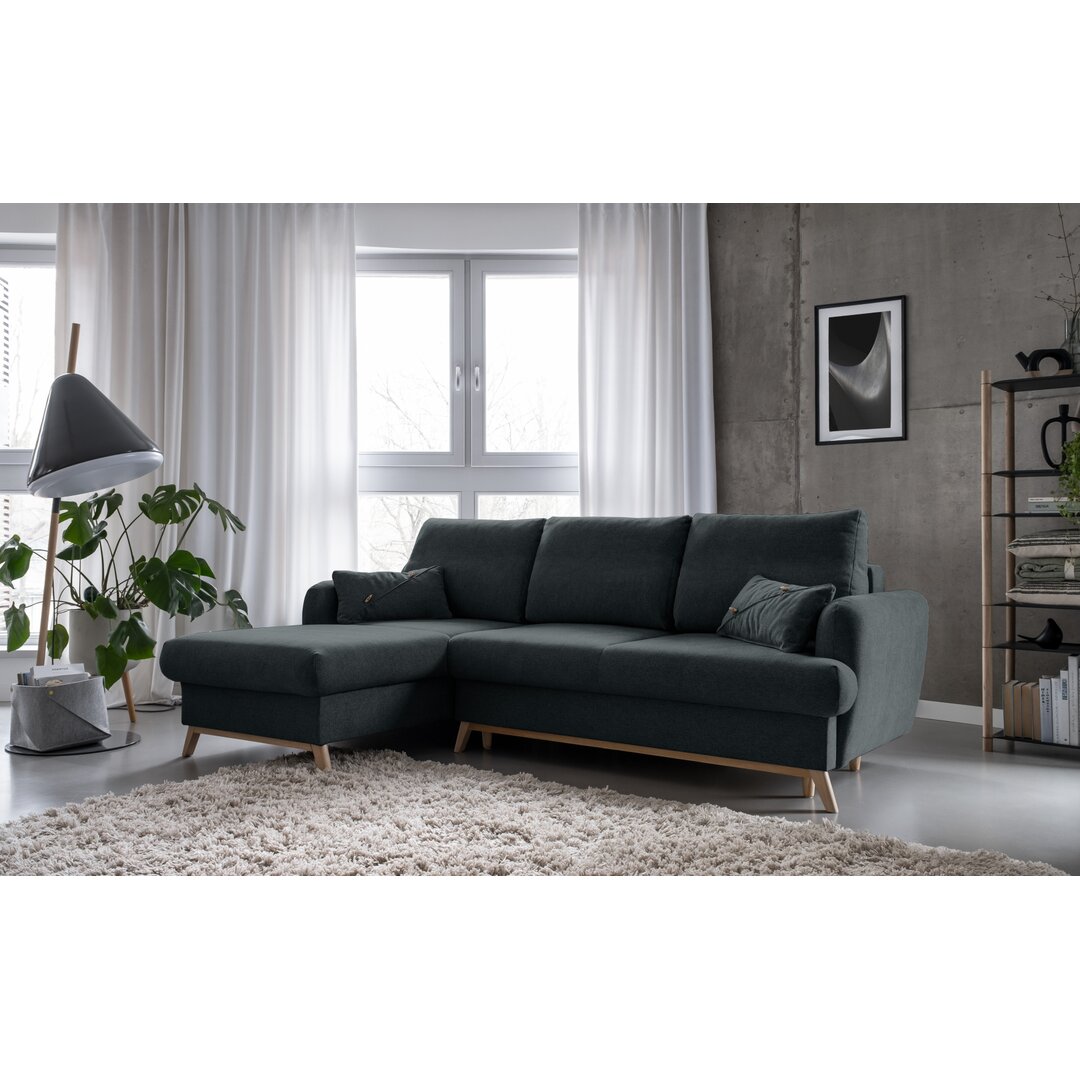 Ecksofa Lagom aus Samt mit Bettfunktion