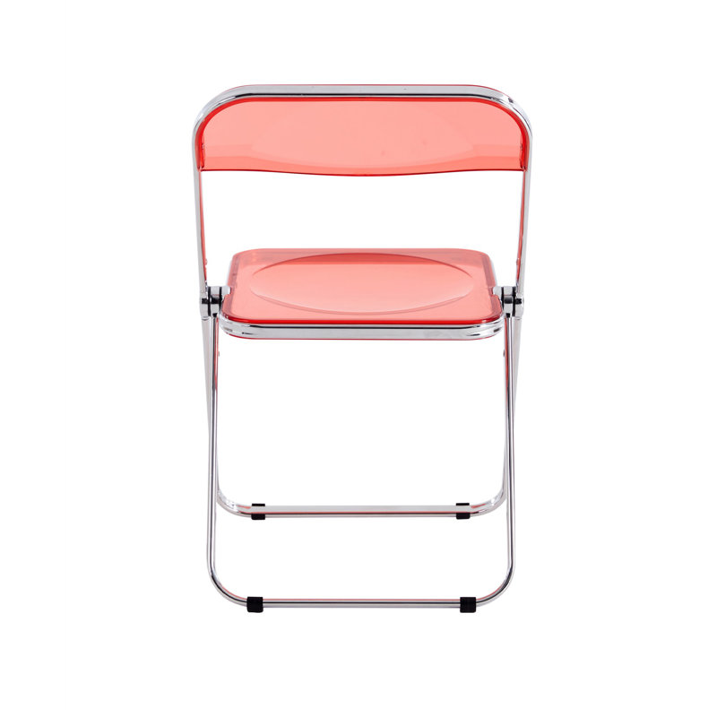 Chaises pliantes empilables en plastique Mirei (ensemble de 4), Rouge rubis
