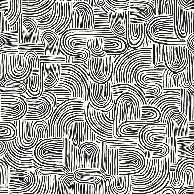 Papier peint adhésif Swell, Noir