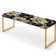 Upholstered Gold Bench