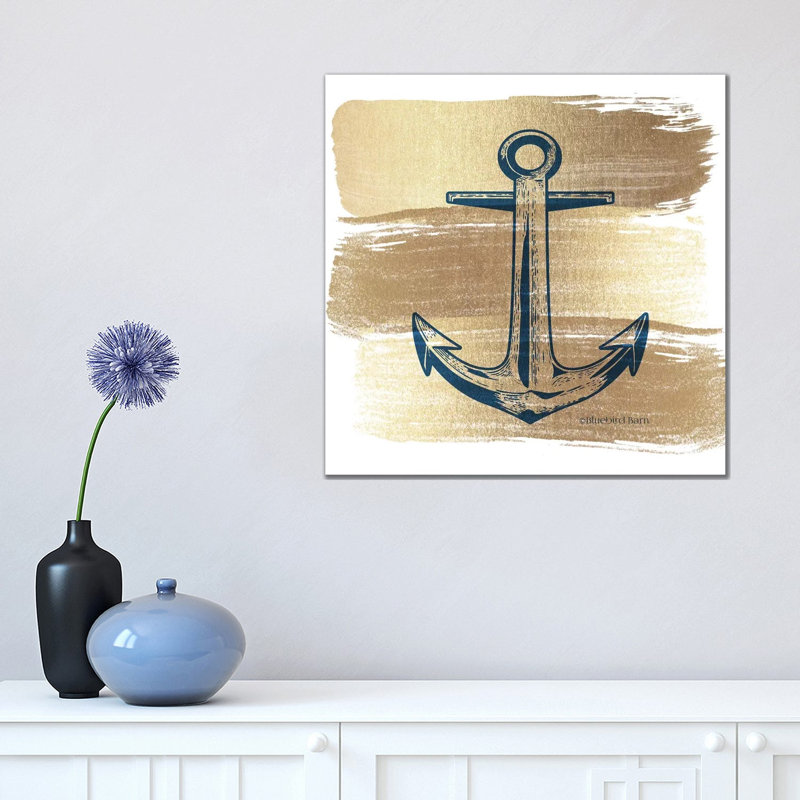 Brushed Anchor by Bluebird Barn - Wrapped Canvas Painting, 45.72 cm H x 45.72 cm W x 1.91 cm D