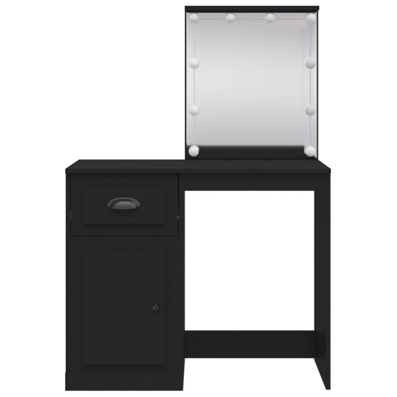 Dressing Table with Mirror, Black