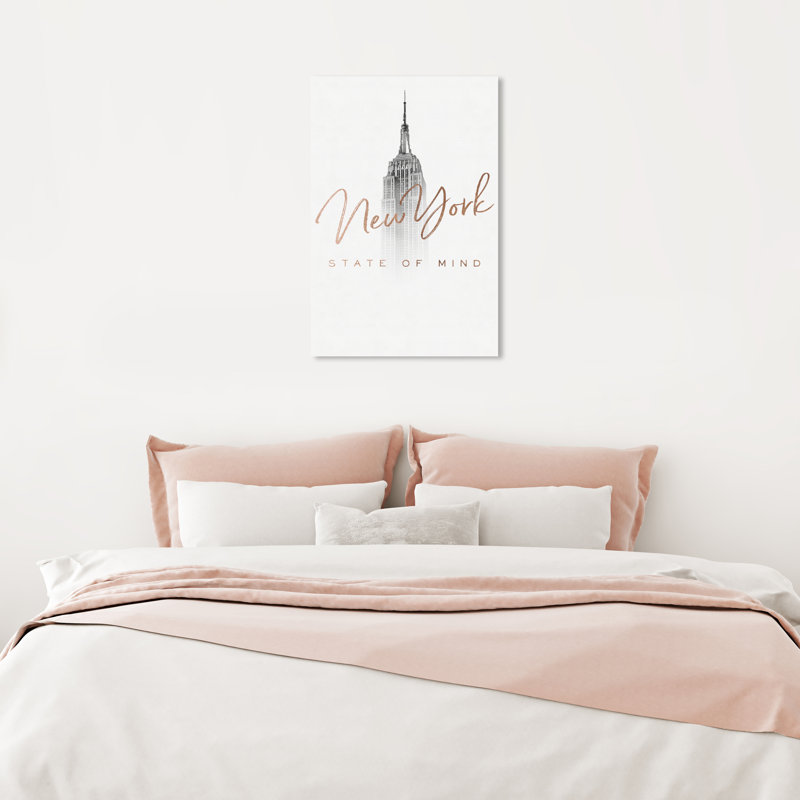 Rose Gold Skyline Canvas Print with FSC Certified Wood Frame