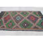 Kilim turc rétro fait à la main avec motif géométrique dans des couleurs vives pour une décoration rustique avec une sensation douillette