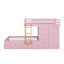 Lit superposé avec tiroirs de rangement et garde-robe, structure de lit superposé en bois avec échelle et garde-corps-335537066