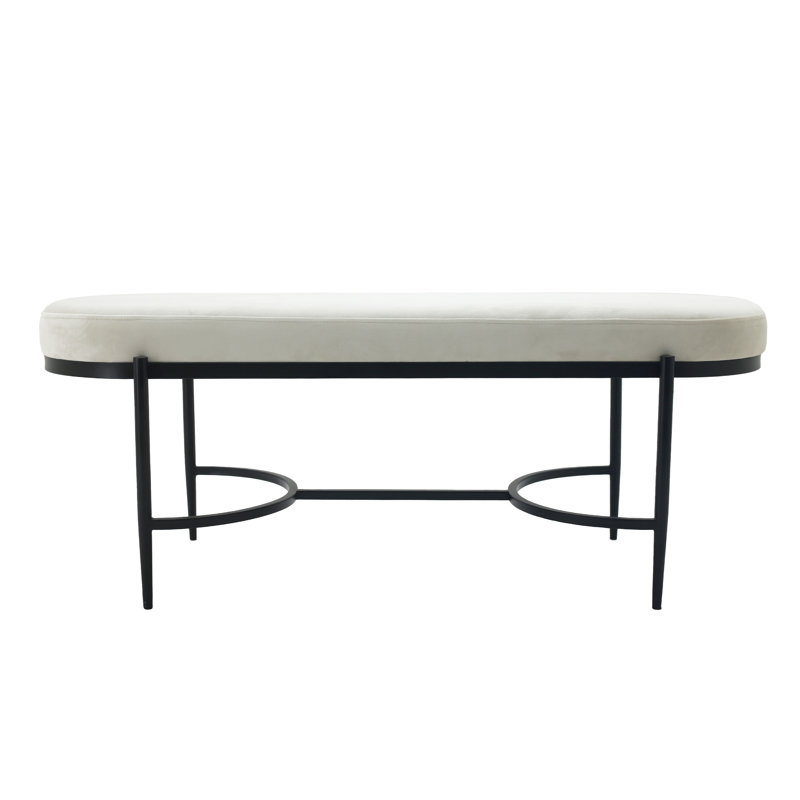 Sagebrook Home 48" Kinross Cream Velvet Bench