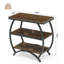 End Table 3-Tier Side Table with Storage Shelves, Industrial Metal Frame Nightstand for Small Spaces