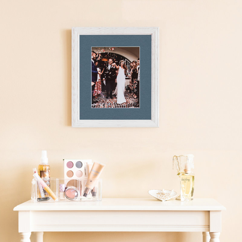 Cadre pour photo simple 18 po x 36 po en bois mat brun, Blue néerlandais