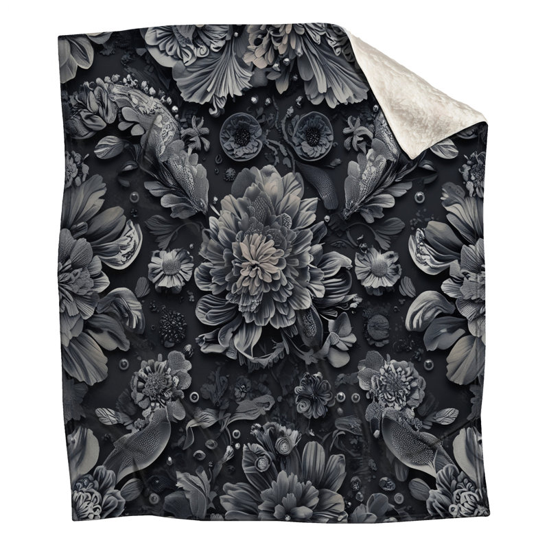 Couvertures d'arrangement floral monochrome, 60in W x 80in H