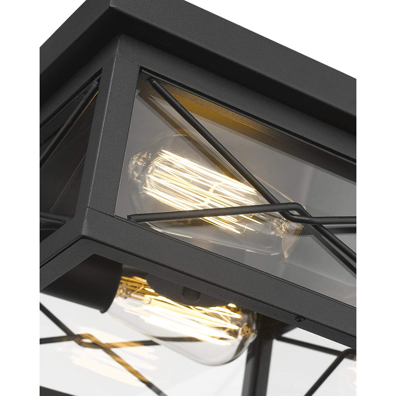 Plafonnier encastré 2 lumières au fini noir